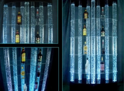 Column Led Water Wall Bar Shelf Water Column Counter Designer