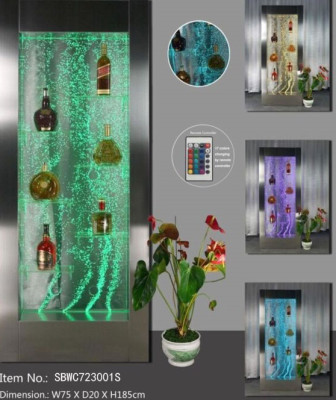 Shelves Designer Illuminated Led Water Wall Bar Shelf Column