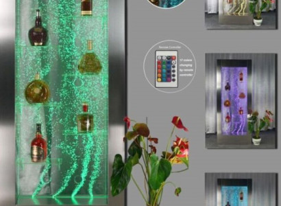 Shelves Designer Illuminated Led Water Wall Bar Shelf Column