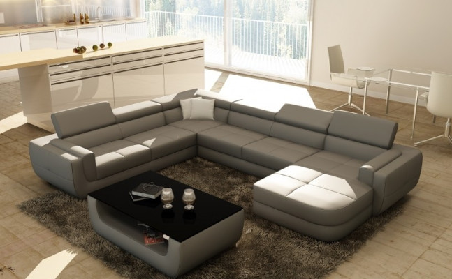 Designer sofa Seat Upholstery Corner Leather sofa Living landscape Sofa Couch Upholstery new