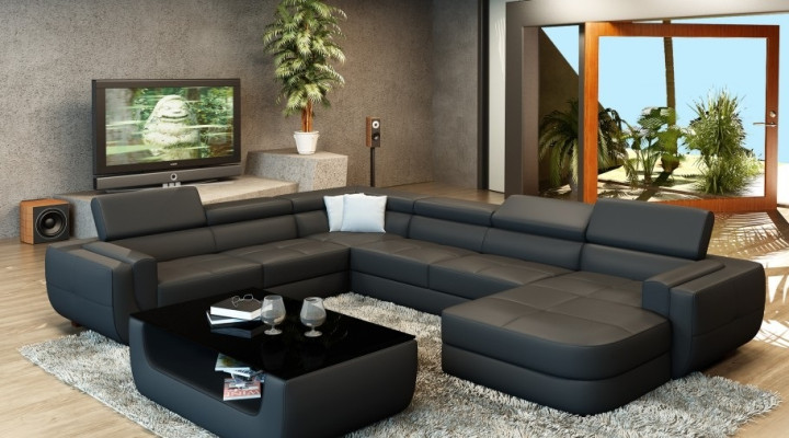exclusive s U-shape designer sofa luxury and elegance with real wood frame