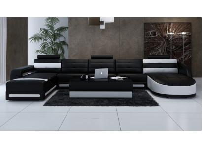 Leather sofa Sofa Couch Living landscape Corner sofa Suite Design Modern Sofa with USB