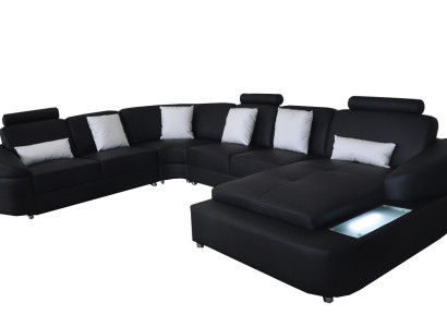 Leather Sofa with USB Couch Living landscape Corner Suite Design Modern Sofas U-shape