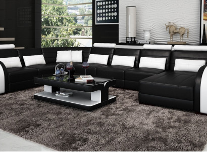 Big Living landscape Sofa with USB Couch Upholstery Corner Leather Sofa Suite Couches!!