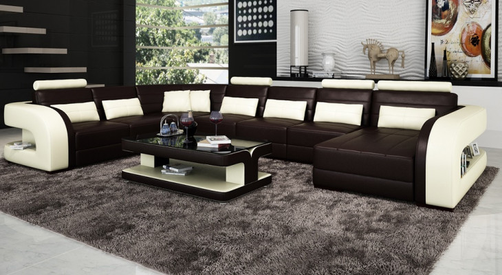 Big Living landscape Sofa with USB Couch Upholstery Corner Leather Sofa Suite Couches!!