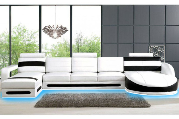 Living landscape Sofa with USB Corner sofa Corner sofa Upholstery Suite Eck Corner Sofas new