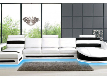 Living landscape Sofa Corner sofa Upholstery Suite Eck Corner Sofas XXL Corner sofa with USB