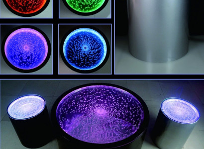 Side table Led Round Water Wall Bar Counter Shelf Furniture Illuminated