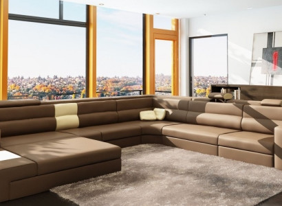 Leather sofa Couch Living landscape Corner sofa Armchair Set Suite Modern Sofa