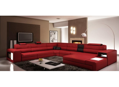 Corner sofa Sofa Couch Upholstery Suite Design Leather Textile Living landscape Landau R