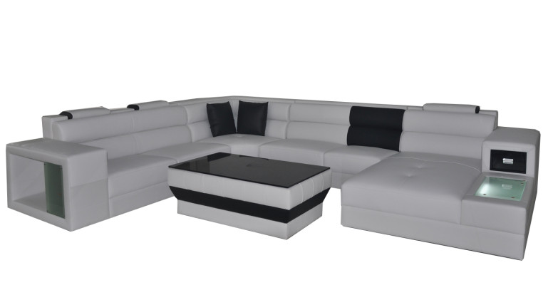 Corner Leather Modern XXL Couch Living landscape Leather sofa Sofa U-shape B2006