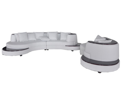 Luxury Living Corner Leather Suite Landscape Upholstery Corner XXL Big Sofa