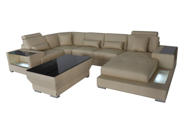 Leather Sofa Couch Upholstery Eck Designer Suite Living landscape Sets Eck new