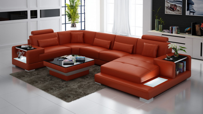 Leather Sofa Couch Upholstery Eck Designer Suite Living landscape Sets Eck new
