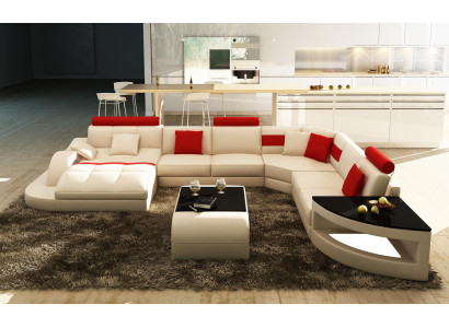 Multifunction XXL Big Leather Sofa Sofa Couch Corner Living landscape Corner sofa Upholstery