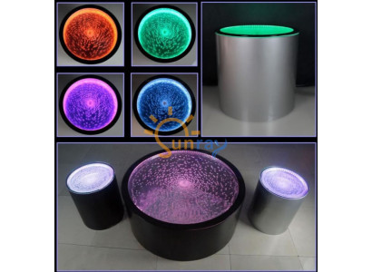 Led Round Side table Water Wall Bar Counter Shelf Furniture Illuminated