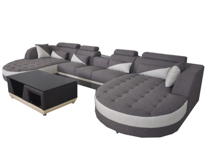 Corner sofa Design Corner suite Corner sofa Sofa Living landscape Couch Upholstery Table USB