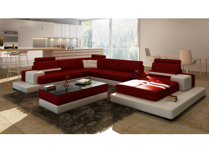 Living landscape Couch Upholstery Corner Suite Leather Sofa Big Sofa Corner sofa new 2725A