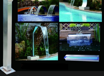 Pool waterfall fountain stainless steel water features decoration facility
