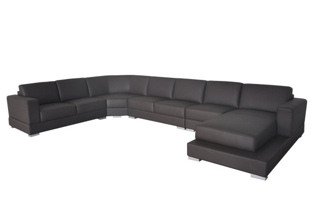 Corner Leather Modern XXL Couch Living landscape Leather sofa Sofa U-shape USB Corner sofa new