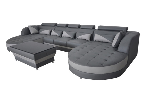 Leather Sofa Modern Couch Upholstery Design Living landscape + Table