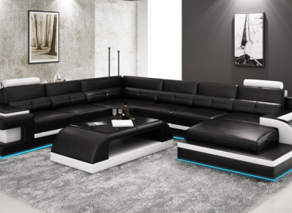 Modern Corner sofa Couch Upholstery Corner suite Living landscape Sofa Corner Suite + USB