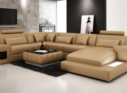 XXL leather sofa with USB,Living landscape Corner sofa Design Sofa Suite Corner sofa new