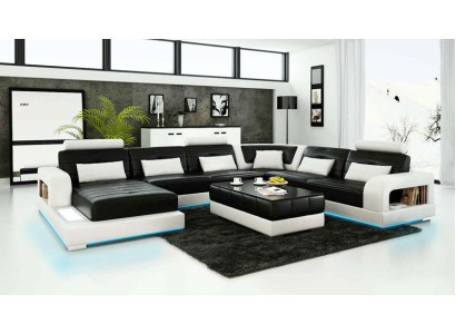 Sofa Corner sofa Design Living landscape with Shelf Upholstery Seat Suite Leather sofa USB