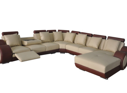 Sofa Leather sofa Corner sofa Living landscape Couch Upholstery Sitting area Corner suite +USB