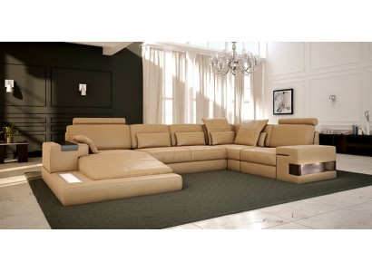 Living landscape Upholstery Couch Suite Big Sofa Bellini Design Leather Sofa with USB