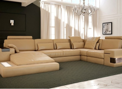 Living landscape Upholstery Couch Suite Big Sofa Bellini Design Leather Sofa with USB