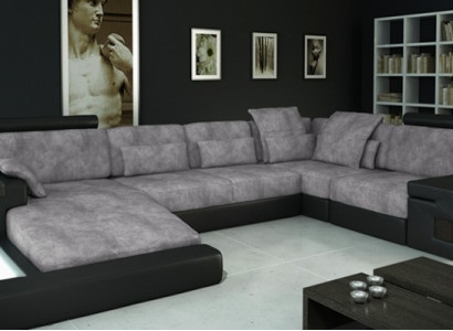 Design Leather Sofa Couch Upholstery Suite Living landscape Sofas Couches with USB