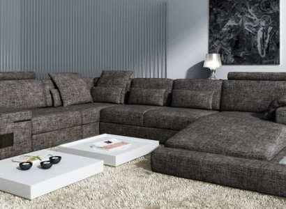 Corner sofa Leather sofa Sofa USB Upholstery Suite Form XXL Big Sofas Living landscape