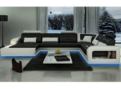 Sofa bed SOFA Suite Living landscape Corner sofa Corner sofa LEDERSOFA with USB new