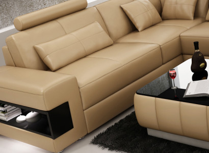 Leather sofa couch living landscape modern corner sofa corner decor suite design