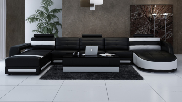 Corner sofa with ergonomic backrest and comfortable armrests