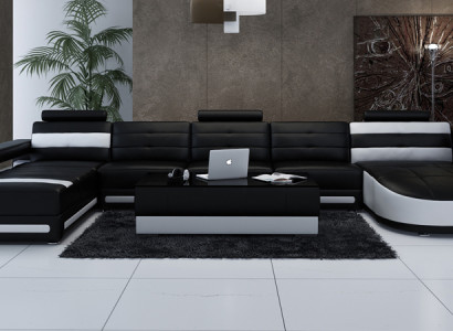 Corner sofa with ergonomic backrest and comfortable armrests