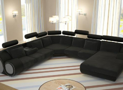 Sofa Designer Living landscape U-shape Couch Corner sofa Upholstery Suite Corner suite