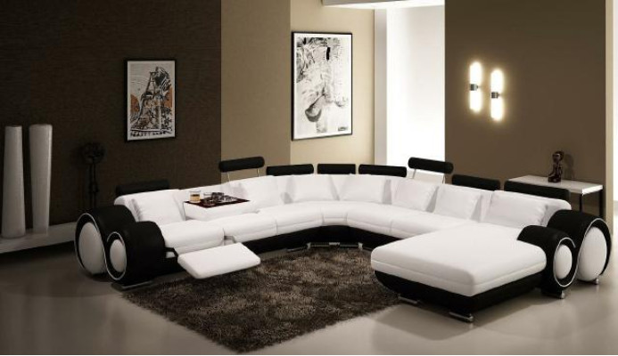 Leather sofa Corner sofa Corner sofa Sofa Couch Upholstery Leather Seat Suite Living landscape