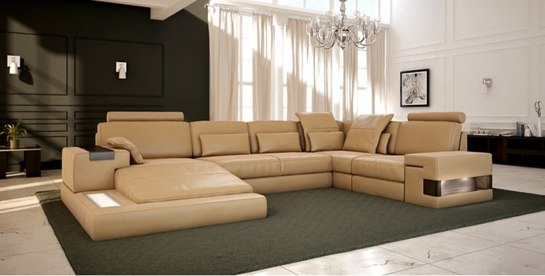 Leather sofa sofa couch upholstery corner design living landscape corner suite big sofas
