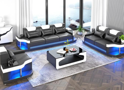 Sofa set 3+2+1 Seater Set Design Sofa Upholstery Couches Living room set Leather