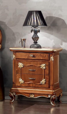 Bedroom Complete's Set Bed 2x Bedside table Chest of drawers Mirror Armchair 6pcs Italy