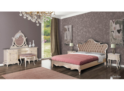 Luxury Bedroom Set Bed Bedside tables Stool Dressing table Mirror Complete new