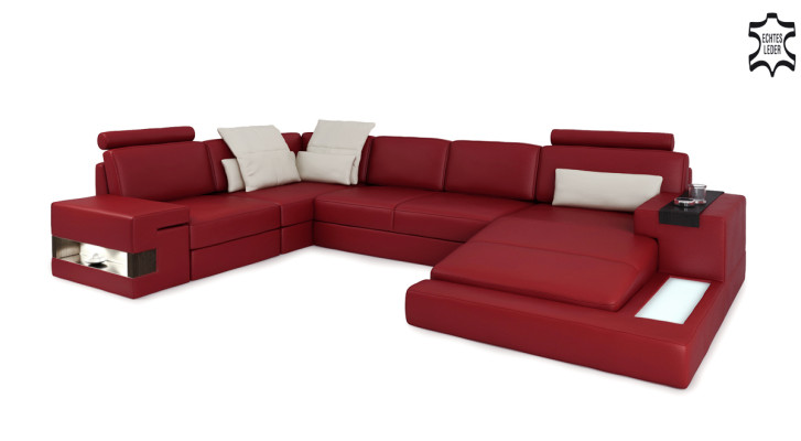 Elegant designer corner sofa in U-shape – experience an exclusive living feeling