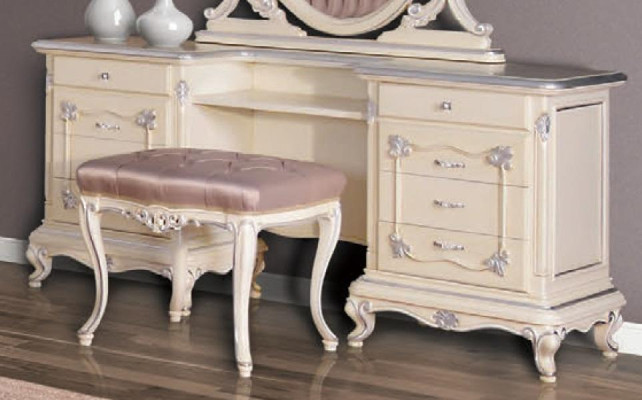 Luxury Bedroom Set Bed Bedside tables Stool Dressing table Mirror Complete new