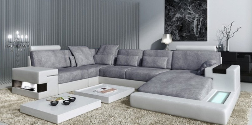 Living landscape Upholstery Couch Suite XXL Big Sofa Bellini Design Leather Sofa new