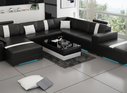 Leather sofa U-shape Couch Living landscape Corner sofa Suite Design Modern Sofa K5010