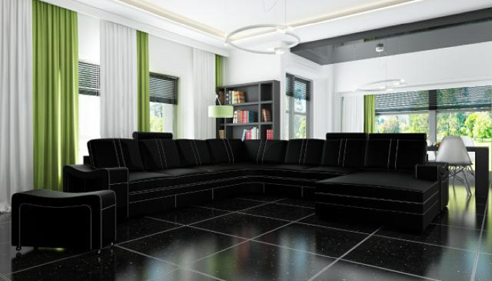 Leather sofa with USB Living landscape Corner sofa new Suite Sofa XXL Leather sofa Couch
