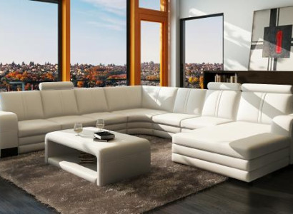 XXL leather sofa with USB leather couch Living landscape Corner sofa new Suite Sofa FRANCO