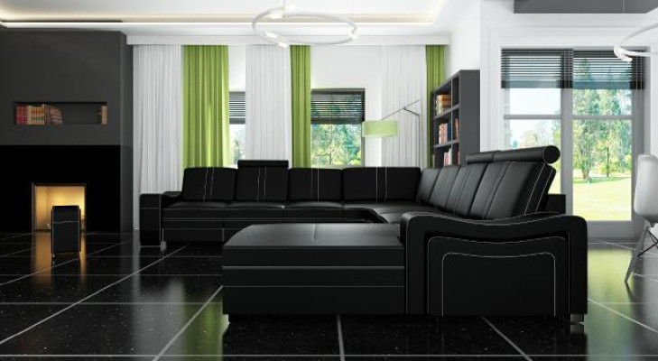 XXL leather sofa with USB leather couch Living landscape Corner sofa new Suite Sofa Leather